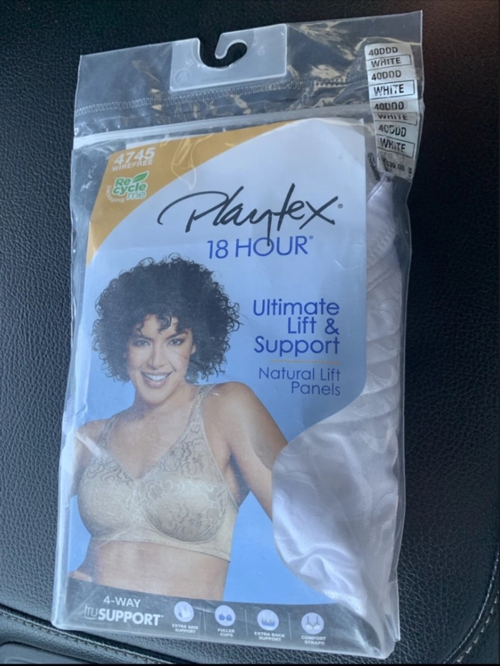 2/$25 Playtex 40DDD 18 Hour Ultimate Lift and Support Bra Wire Free Bra White